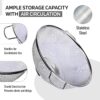 Kuber Industries Pack of 2 Fruit Basket | Stainless Steel Vegetables Strainer | Multipurpose Fruit Basket | Colander Basket for Pasta-Noodles-Grains |12 Inch | Silver