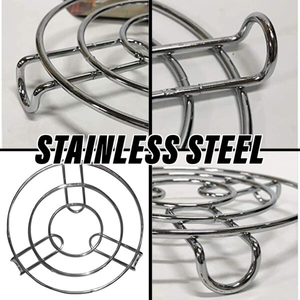 1779217222_Kuber-Industries-Iron-Stand-Stainless-Steel-Trivet-Round-Steamer-Rack-for-Kitchen-Heat-Resistant-Hot-Plate-Dishes-Holder-Cooker-Donga-Stand-Silver.jpg Kuber Industries Iron Stand | Stainless Steel Trivet |Round Steamer Rack for Kitchen | Heat Resistant Hot Plate Dishes Holder | Cooker Donga Stand | Silver