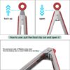 Set of 3 Stainless Steel Food Tongs with Silicone Tips, 3 Types Heavy Duty Non-Stick Clamp Clip for Kitchen BBQ Cooking Grilling Buffet Noodles Salad Steak (RED)