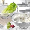 SEGOVIA Food Grade Stainless Steel Multipurpose Puran Jali Chalni Mesh Strainer | Colander Strainer for Washing Rice Pasta Small Grains Vegetables Fruits- Capacity 2000ml 1Pc (23CM)