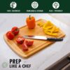 Farmical Large Wooden Chopping Board for Kitchen Bamboo Wood Cutting Boards with Juice Groove for Vegetables, Meat, Durable Wood Chopper Board for Slicing Serving (37x29cm)