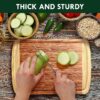 Farmical Large Wooden Chopping Board for Kitchen Bamboo Wood Cutting Boards with Juice Groove for Vegetables, Meat, Durable Wood Chopper Board for Slicing Serving (37x29cm)