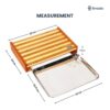 Bmado Bamboo Cutting Board with Stainless Steel Tray – (Medium) Wooden Chopping Board with Pull-Out Sliding Drawer Container (33 x 23 x 6 cm) for Kitchen & Food Prep