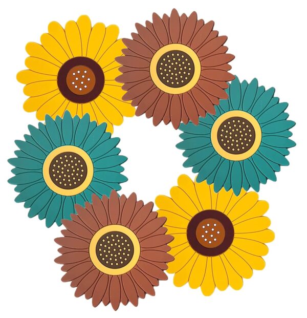 Silicone Trivet Mat Set of 6 - Trivets for Pots & Hot Dish - Trivet Mat for Hot Pots Cup Mats Coasters - Kitchen Decor Mats (Set of 6, Big, Multi)