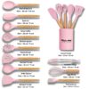 Premium Silicone Kitchen Spatula Set for Cooking | Heat Resistant Spatula for Non Stick Pan with Wooden Handle & Holder | Steel Core Silicone Spatula | Non-Stick Kitchen Utensils Set (12 Pcs)