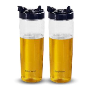 Frenchware Oil Dispenser (Pack of 2, 1 Litre Each) 100% Frenchware Oil Dispenser (Pack of 2, 1 Litre Each) 100% Food-Grade, BPA-Free Plastic, Ideal for Storing & Pouring Liquids, Cooking Oils, Refined Oils, Olive Oil, Vinegar, Soy Sauce (Blue)