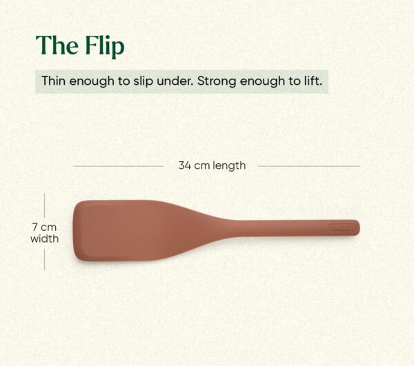 Ember Cookware Silicone Flip Spatula 34 cm | Platinum Grade Silicone | Wide Heat Resistant Spatula for Dosa, Pancakes & Cutlets | Non Scratch Seamless Unibody Design| Heat Safe up to 230°C |Terracotta