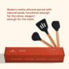 CUMIN CO. Silicone Spatula Set of 3 | Non Toxic Heat Resistant Spatula for Cooking and Baking | BPA Free, SGS Certified | Upto 230°C | Cookware Friendly |
