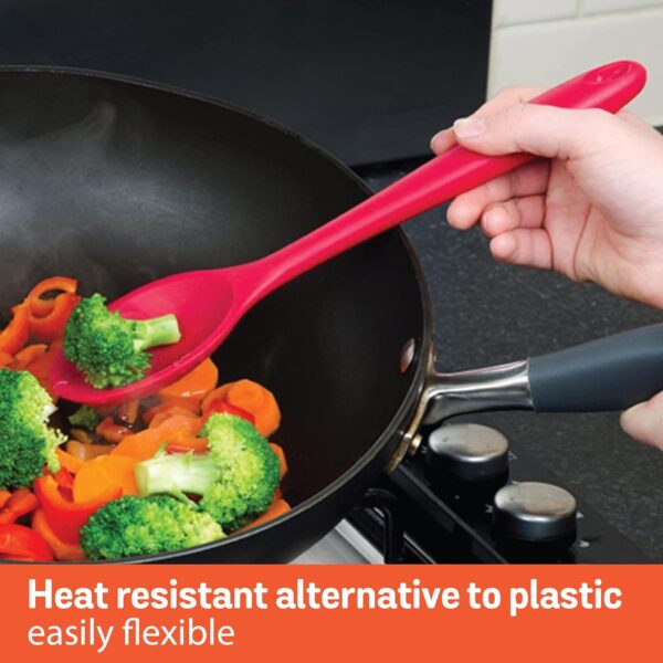 Meyer Silicone Non-Stick Heat Resistant Kitchen Utensil | Silicon Spoon for Cooking and Serving Red