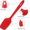 Premium Big Silicone Spatula for Cooking Set of 2 | Non-Stick Silicone Spatula Set for Cooking & Baking, Seamless Design, Heat-Resistant -40°C to 230°C | Kitchen Utensil | Food-Grade & BPA-Free | Red
