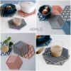 pepplo Trivet Mats,6 Pack Silicone Table Mats Heat Resistant Hot Pans Non-Slip Pot Holders Placemat for Bowl Dishes Kitchen Cooking Dining - Triangle & Line Mix