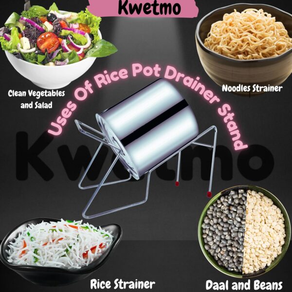 1779895147_Kwetmo-Stainless-Steel-Rice-Pot-Drainer-Stand-for-Kitchen-Beans-Noodle-Strainer-Cooked-Rice-Strainer-Hands-Free-Drainer-Tabletop.jpg Kwetmo Stainless Steel Rice Pot Drainer Stand for Kitchen | Beans, Noodle Strainer | Cooked Rice Strainer | Hands-Free Drainer Tabletop