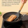 Sakoraware Silicone Spatula Set with Wooden Handle Kitchen Tools Mixing | Serving Cooking Spoon | Turner | Soup Ladle | Non-Stick | BPA Free Kitchen Tools Set of 3 (Black)