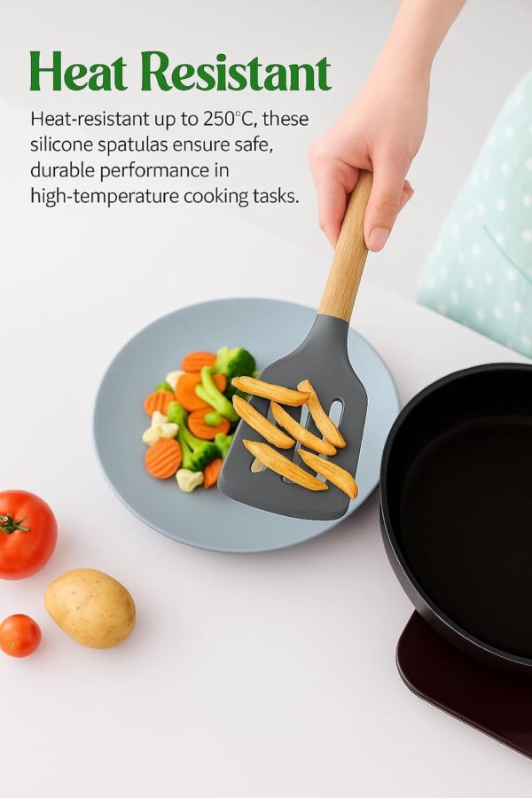 1779902444_Sakoraware-Silicone-Spatula-Set-with-Wooden-Handle-Kitchen-Tools-Mixing-Serving-Cooking-Spoon-Turner-Soup-Ladle-Non-Stick-BPA-Free-Kitchen-Tools-Set-of-3-Black.jpg Sakoraware Silicone Spatula Set with Wooden Handle Kitchen Tools Mixing | Serving Cooking Spoon | Turner | Soup Ladle | Non-Stick | BPA Free Kitchen Tools Set of 3 (Black)