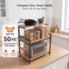 TEKAVO Engineered Wood Multi-Purpose Rack for Microwave | OTG | Oven | Kitchen Organizer | Mile Oak | 60L x 40W x 70H CM
