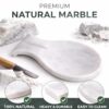 Spoon Rest Handmade Marble Big White Spatula Ladle Fork Utensil Rest - Spoon Rests Keeper Kitchen Organizer - Chef Cooking Helper Tool Countertop Spoon Holder