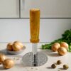 Pav Bhaji & Potato Masher – High-Grade Stainless Steel with Ergonomic Wooden Handle | Heavy-Duty Rust-Proof, Easy to Clean – Ideal for Indian Cooking (1 Pc)
