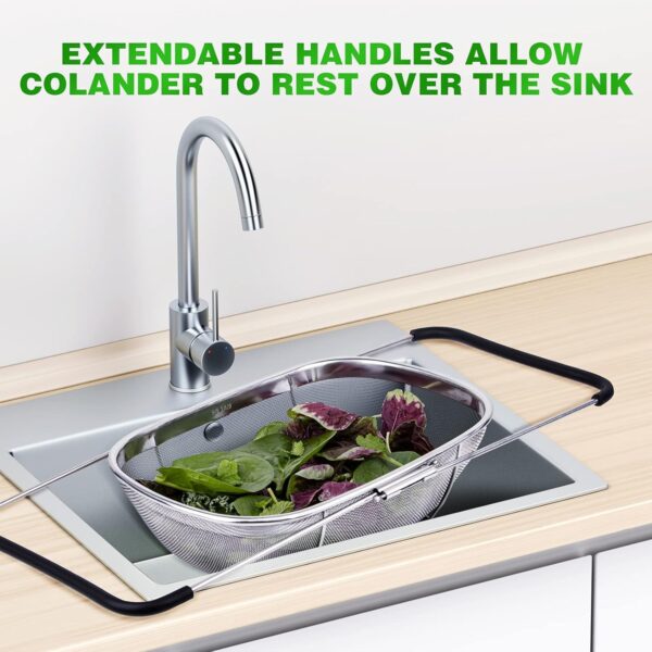 1780199870_FRESHOME-Stainless-Steel-Multipurpose-Expandable-Square-Colander-Strainer-Or-Washer-Bowl-Rice-Fruits-Vegetables-And-Grains-To-Filter-Easily-In-Kitchen-Bowl-35L-x-24W-x-11.8H-cm-Silver.jpg FRESHOME Stainless Steel Multipurpose Expandable Square Colander Strainer Or Washer Bowl, Rice, Fruits, Vegetables And Grains To Filter Easily In Kitchen Bowl, 35L x 24W x 11.8H cm, Silver