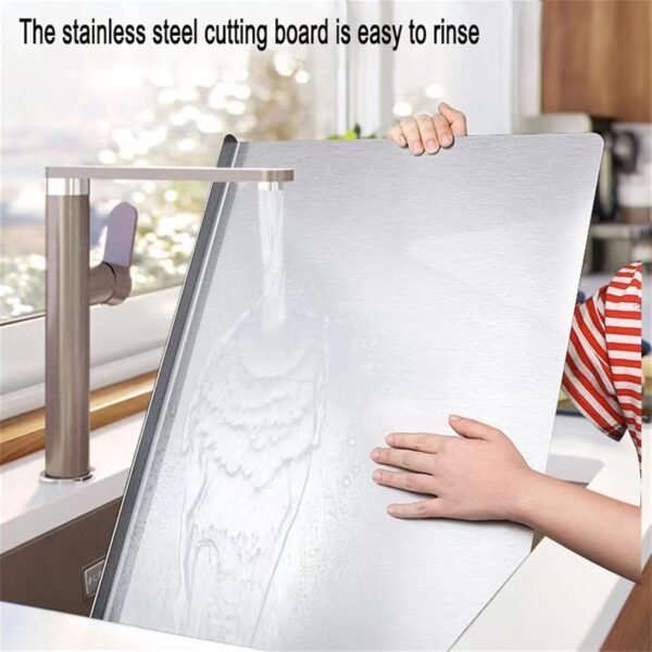 Vasukie 304 Stainless Steel Chopping Board for Kitchen | Non Slip| Rust Proof | Easy to use| Round Edge| Heavy Duty Chopping Board Vegetable, Meats Vegetable Chopper Board Safe Durable (Table TOP)