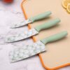 3-Piece Professional Knife Set – Chef Knife, Utility Knife, Santoku 3-Piece Professional Knife Set – Chef Knife, Utility Knife, Santoku Knife with Ergonomic Handles, High Carbon Stainless Steel, Colour Coated Blades