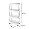 4 Layer Multipurpose Kitchen Trolley with Wheels, Space Saving Home Storage Organizer Rack Vegetable Trolley Rack Stand for Living Room, Bedroom, Office (White)