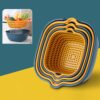 6 Pcs Drain Basket Set with Handles - Versatile Kitchen 6 Pcs Drain Basket Set with Handles - Versatile Kitchen Colander for Rice, Pasta, Spaghetti, Fruits, Vegetables - ABS Plastic Strainer Bowls -Cooking Pot Drainers & Sifters-(Castleton Green)