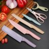 6 - Piece Colorful Kitchen Knife Set | High-Carbon Stainless Steel | Includes Scissors & Peeler | Chef’s Knife, Slicer, Meat Knife & More (Multicolor)