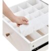 6 pcs Adjustable Drawer Divider (30 C.M. Length- 7 C.M. Width) Drawer Organizer for Kitchen, Cutlery, Clothes & Storage Drawers - Interlocking Plastic Separators for Home and Office use [ white ]