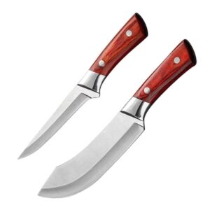 6.7 Inch Heavy-Duty Cleaver Chopping Chef Butcher Knife Stainless Steel 6.7 Inch Heavy-Duty Cleaver Chopping Chef Butcher Knife Stainless Steel Boning Knife with ABS Handle (Set of 2)