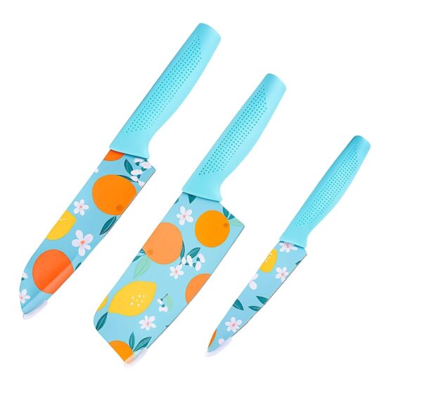 All-Purpose Kitchen Knife Set – 3-Piece Ultra-Sharp Blades with Long-Lasting Edge Retention, Anti-Slip Textured Handles