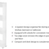 Amazon Brand - Solimo Plastic Rolling Storage Rack | 4-Tiered Shelf Slide-Out Organizer | for Kitchen, Bathroom, Pantry & Utility Storage| Space-Saving | Floor Standing Multipurpose Shelf | White