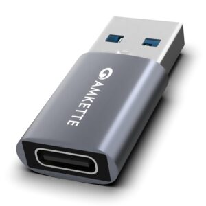 Amkette USB 3.0 Type-C Female to USB-A Male OTG Adapter Amkette USB 3.0 Type-C Female to USB-A Male OTG Adapter | 5Gbps High-Speed Data Transfer | 15W Fast Charging | Compact, Portable & Durable Aluminum Alloy | Universal Compatibility for Laptops & More