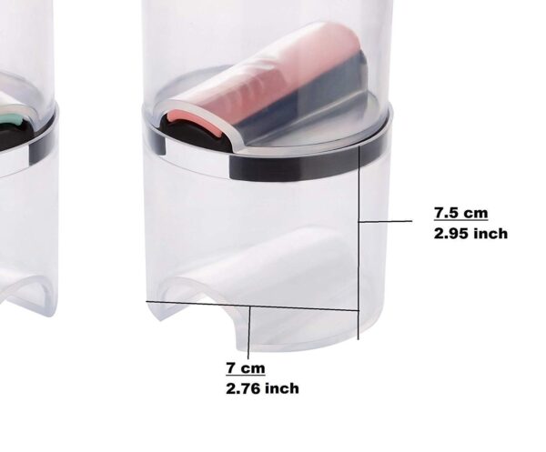 Anugrah Transparent Stackable Seasoning Cans Plastic Spice, Fridge, Utility Box, Tea Coffee and Sugar Container for Kitchen (White, 250 ml) -Pack of 6