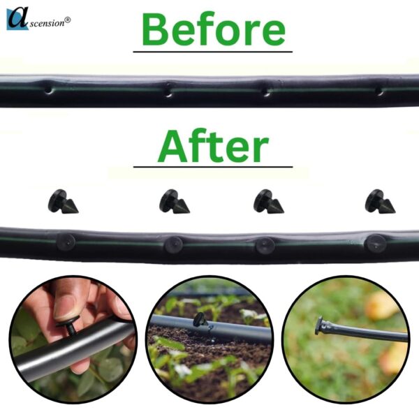 Ascension 4mm Dummy Stopper Drip Irrigation Accessories for Closing The Hole of Main Supply Pipe Dummy Stopper for Closing unwanted Holes Pack of 20