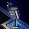 Authentic US Approved Premium Retractable Car Charger, 120W 4 in 1 Super Fast Car Charger for iPhone 16/15/14/13 and Type C with Retractable Cables (31.5 inch) and 2 USB Ports with Premium Safety