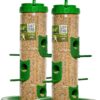 Bird Feeder Hanging Grill, Bird Feeder for Balcony, Outdoor Bird Feeder (Green, Transparent Pack of 2 Pcs)