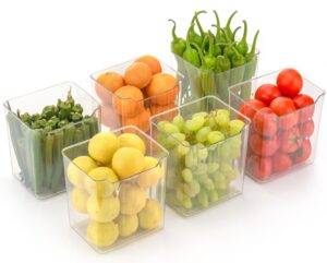 Black Olive Fridge Storage Containers, Multipurpose Transparent Refrigerator Organizer, Space-saving Black Olive Fridge Storage Containers, Multipurpose Transparent Refrigerator Organizer, Space-saving BPA Free Plastic Freezer Safe Kitchen Storage Containers for Vegetables & Fruits (4Pcs)