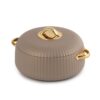 Cello Aurum Luxury Inner Stainless Steel Insulated Hot-pot 1250ml, Brown Cello Aurum Luxury Inner Stainless Steel Insulated Hot-pot 1250ml, Brown | Easy Grip Lid & Frim Twist Lock | BPA-Free, Durable, Suitable for Hot & Cold | Hot Box for Kitchen | Hot Pot for Home