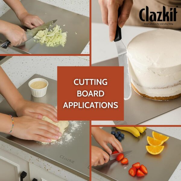 Clazkit-Counter-Top-Stainless-Steel-Chopping-Cutting-Board-VegetableFruitBread-Durable-Safe-Heavy-Duty-Regular-360-x-300-x-1-25.jpg Clazkit Counter Top Stainless Steel Chopping Cutting Board Vegetable,Fruit,Bread & Durable Safe & Heavy Duty, Regular (360 x 300 x 1 (+25)