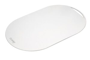 Clazkit Ovel Stainless Steel Chopping Cutting Board Vegetable,Fruit,Bread & Meat Clazkit Ovel Stainless Steel Chopping Cutting Board Vegetable,Fruit,Bread & Meat Durable Safe & Heavy Duty(405 X 255 X 1mm)