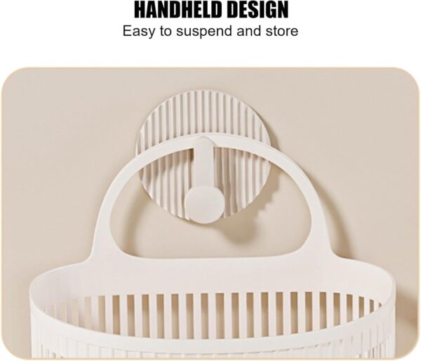 Cute Wall Mounted Storage Basket with Handle | Punch-Free Hanging Organizer Basket | Drainage Design Plastic Storage Basket for Bathroom, Kitchen & Bedroom (Pack of 1)