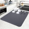 Dish Drying mat 40 x 60 cm – Premium Drying Dish Drying mat 40 x 60 cm – Premium Drying Kitchen mat | Multifunctional Water Absorbing mat, Coffee mat for Counter, Utensils Drying mat, Stylish Kitchen Slab mats, Quick Drain mat