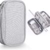 Electronics Organizer Travel Case – 2-Layer Waterproof Cable Storage Bag for Cords, Chargers, Phone, USB, Earphones & Accessories – Portable Tech Organizer Pouch 1PC (Grey)