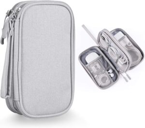 Electronics Organizer Travel Case – 2-Layer Waterproof Cable Storage Bag Electronics Organizer Travel Case – 2-Layer Waterproof Cable Storage Bag for Cords, Chargers, Phone, USB, Earphones & Accessories – Portable Tech Organizer Pouch 1PC (Grey)