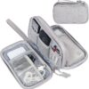 Electronics Organizer Travel Case – 2-Layer Waterproof Cable Storage Bag for Cords, Chargers, Phone, USB, Earphones & Accessories – Portable Tech Organizer Pouch 1PC (Grey)