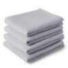 Encasa XO Kitchen Dish Towels Set | Light Grey | Waffle Weave and Flat Hand Tea Towel | 70x45 cm | Quick Drying Reusable Cotton Washcloths | Multipurpose Lightweight Dishcloths Set of 4
