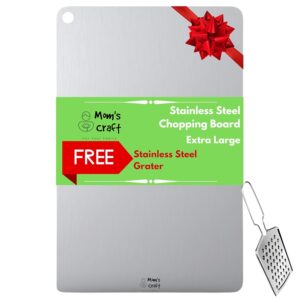 Extra Large Stainless Steel Cutting Board 50×32.5 cm | Rust-Proof Extra Large Stainless Steel Cutting Board 50×32.5 cm | Rust-Proof Metal Chopping Board | Smooth Edged Steel Vegetable Meat Fish Fruit Cutter Board | Easy to use Hygienic Food Prep Surface