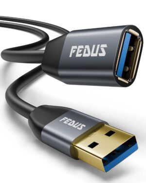 FEDUS USB Extension Cable 3.0 Long usb Male to Female FEDUS USB Extension Cable 3.0 Long usb Male to Female Extender cable 9.8 FT for 5Gbps High Data Transfer, TV, PC, Laptop, Camera, Keyboard, Mouse, USB Flash Drive, Hard Drive, Printer, Game controller