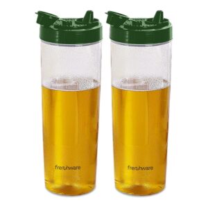 Frenchware Oil Dispenser (Pack of 2, 1 Litre Each) 100% Food-Grade, BPA-Free Plastic, Ideal for Storing & Pouring Liquids, Cooking Oils, Refined Oils, Olive Oil, Vinegar, Soy Sauce (Green)