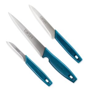Godrej Locks Cartini Creative Kitchen Knifes .American Iron and Steel,Teal, Godrej Locks Cartini Creative Kitchen Knifes .American Iron and Steel,Teal, 3 Pc Set + Free Knife Holder, Stainless Steel